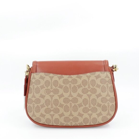 Coach Legacy Signature Shoulder Bag Red Brown OS - Picture 4 of 13